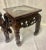 Wood Vintage Asian Carved Wood Side Tables Stands With Lotus Flower Design and Marble Top-a Pair For Sale - Image 7 of 12