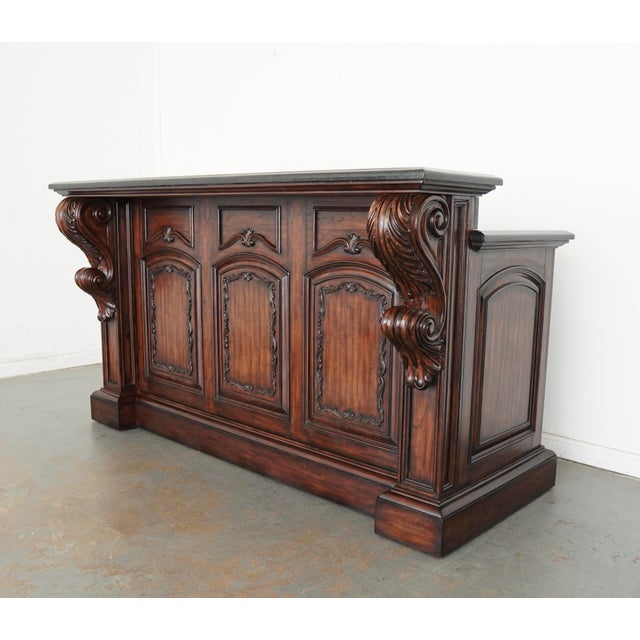 Ambella Home Collection Carved Wood Freestanding Bar For Sale In Austin - Image 6 of 18