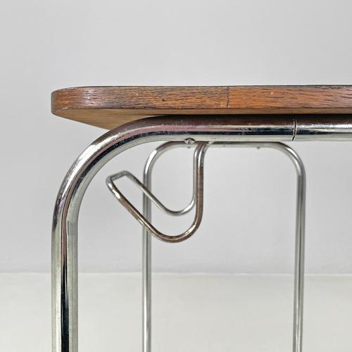 Mid-Century Italian Modern Wood and Metal Coffee Table with Newspaper Hook, 1950s For Sale - Image 12 of 18