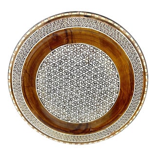 Vintage Inlaid Egyptian Decorative Tray For Sale