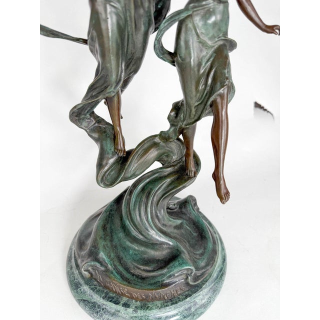 Metal Early 20th Century Art Nouveau Bronze Nymphs Sculpture Styled After Auguste Moreau For Sale - Image 7 of 7