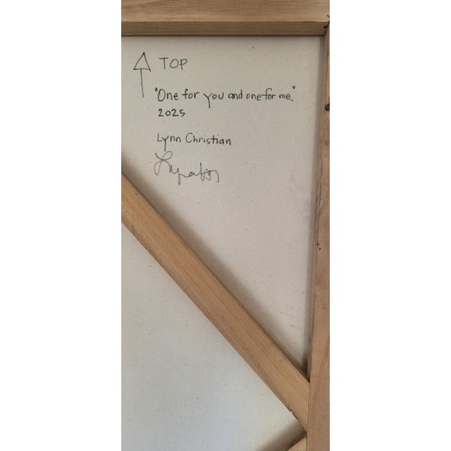 Abstract Expressionist Oil Painting by Lynn Christian Titled, One for You and One for Me. 36 X 36 Inches. For Sale In New York - Image 6 of 6