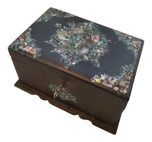 Antique Papier Mache Tea Caddy Box