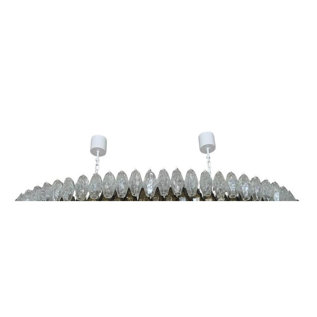 1980s Grey & Crystal Murano Glass Poliedri Chandelier For Sale In Los Angeles - Image 6 of 6
