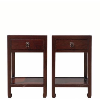 Pair of Single-Drawer Side Tables or Night Stands For Sale