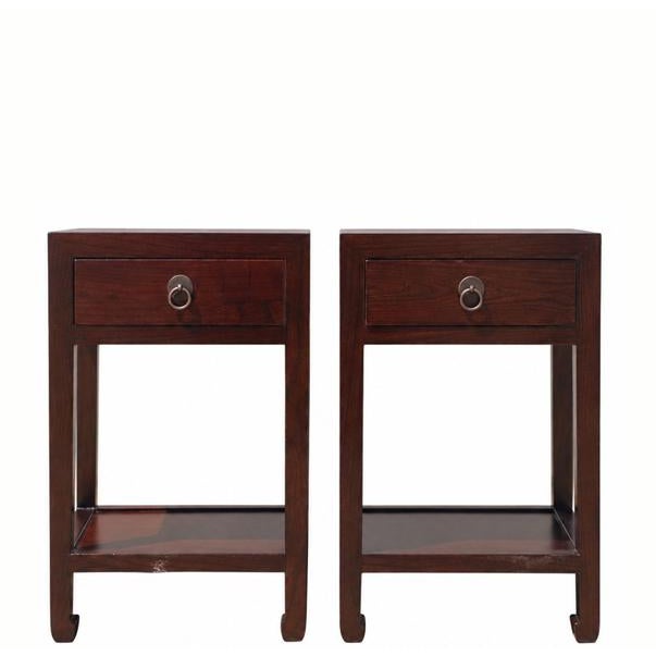 Pair of Single-Drawer Side Tables or Night Stands For Sale