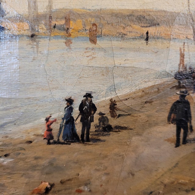 Beige School of Konstantinos Volanakis, The Hybris Ship in Piraeus, 1891, Oil on Canvas For Sale - Image 8 of 18
