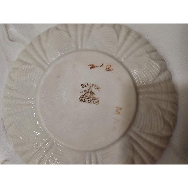 2 Belleek Willets Signed M a Hand Painted Teacups and Saucers For Sale In Seattle - Image 6 of 9
