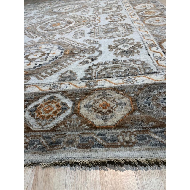 2020s 8x10 Sloane Kazak Ivory Floral Traditional Hand Knotted Wool Carpet Rug For Sale - Image 5 of 6