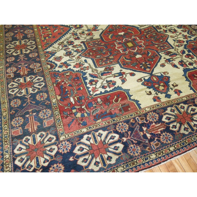 White Tribal Antique Bakhtiari Rug For Sale - Image 8 of 18