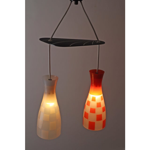 Black Diabolo Glass Shade Pendant Lamp, 1950s For Sale - Image 8 of 18