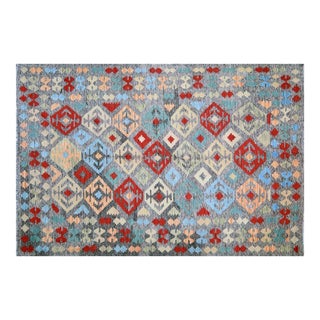 Afghan Maimana Flatweave Kilim Wool Rug, 6'4''x9'5'' For Sale