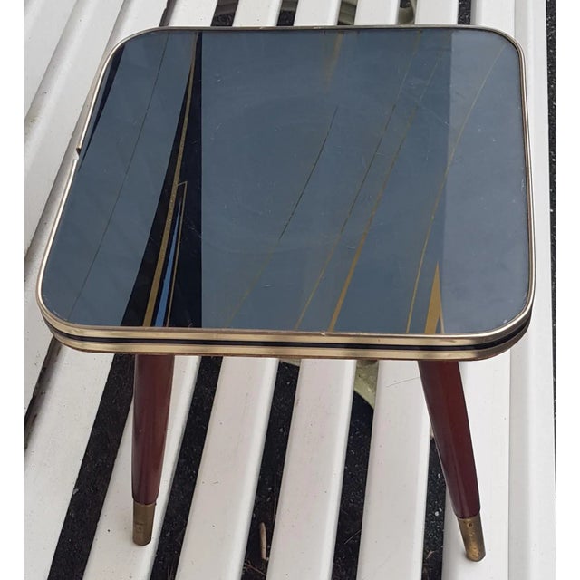 Flower Stand with Grey-Black Glass Top, 1950s For Sale - Image 4 of 5