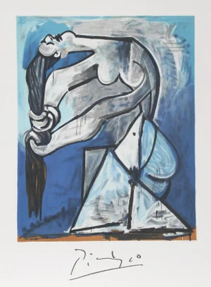 1980s "Ne se Tordant les Chevaux" Lithograph After Pablo Picasso