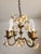 Vintage Shabby Chic Florentine Pendant Lamp Four-Armed with Gold-Tone Porcelain Roses, 1960s For Sale - Image 4 of 18