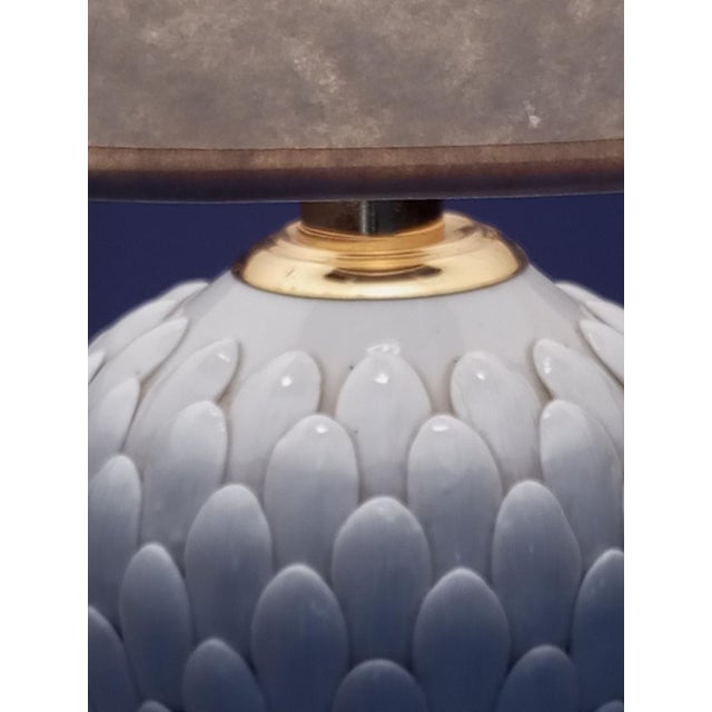 Brass and Porcelain Table Lamp by Tommaso Barbi, 1980s For Sale - Image 3 of 17