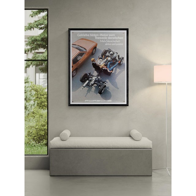 Porsche Getriebe hinten - Motor vorn – 1976 – Original Vintage Porsche Poster by Werbeagentur Strenger – Vintage –...
