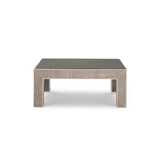 Modern Century Furniture Newport Square Coffee Table, French Grey and Peninsula For Sale - Image 3 of 3