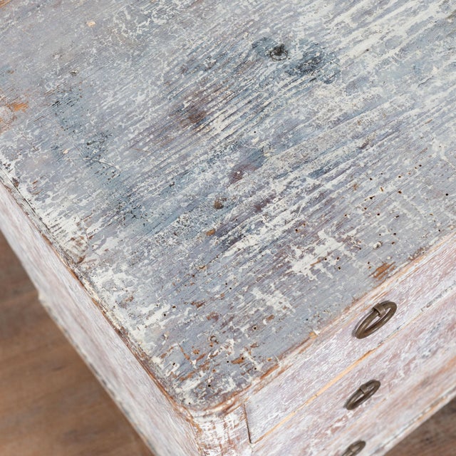 19th Century Swedish Painted Pine Chest of Three Drawers For Sale - Image 6 of 12