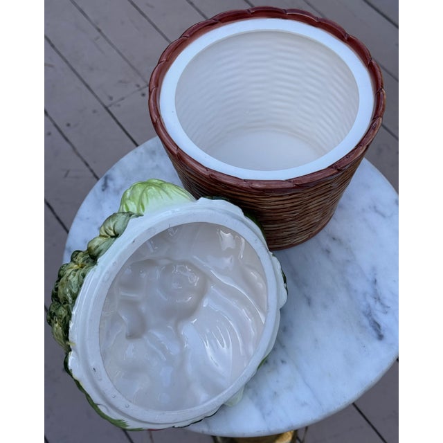 Mid-Century Made in Japan Trompe L’Oleil Basket of Vegetables For Sale - Image 9 of 15