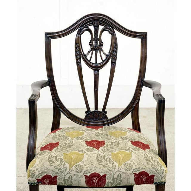 You are viewing a gorgeous set of 8 mahogany dining chairs in the hepplewhite manner circa date 1920 set consists of two...