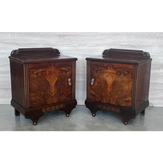 Art Deco Pair of Art Deco Side Cabinets or Nightstands With Ebonized Base For Sale - Image 3 of 9
