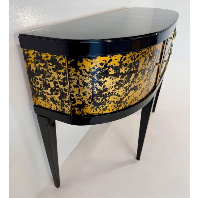 French Art Deco Black and Gold Sideboard, Late 1940s For Sale - Image 6 of 14