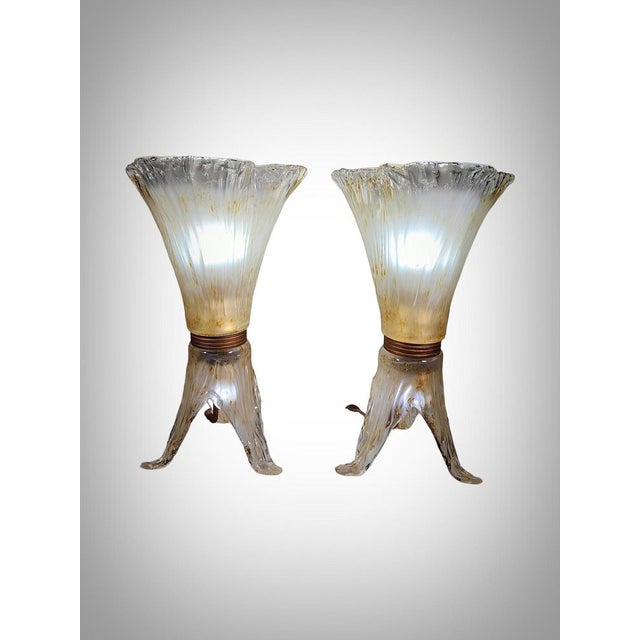 Murano Glass Table Lamps, 1970s, Set of 2 For Sale - Image 4 of 18