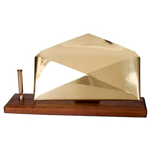 Mid Century Modern Brass Desk Set Letter Pen Holder Chairish