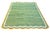Kelly Green Handmade Cotton Area Scalloped Dhurrie, Moss Green, Cream and Mustard Border Rug-12'x15' For Sale - Image 8 of 13