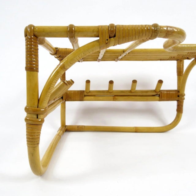 1960s Bamboo and Rattan Coat Rack, 1960s For Sale - Image 5 of 8