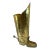 Vintage English Brass Boot Shaped Umbrella Stand For Sale