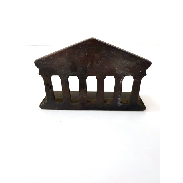 Traditional Cast Iron Architectural Greek Temple Parthenon Bookends / Decor For Sale - Image 3 of 14
