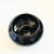 A mid century ceramic vessel to use as a planter bowl or vase. Glossy black glaze with a speckled white pattern. Measures...