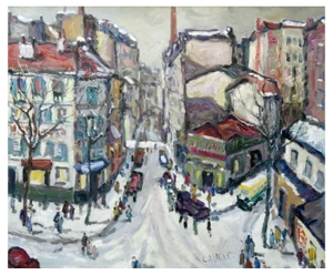 Charles Malle, Entertainment at Rue Clisson in Paris, Oil on Canvas, 1970s