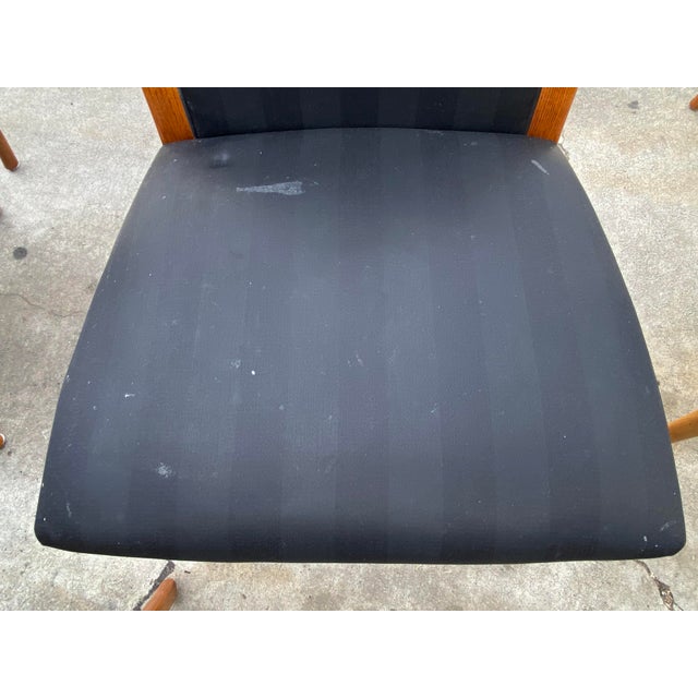 Mid-Century Modern Vintage Maple Fabric Henredon "Triomphe" Dining Chair Set of 8 For Sale - Image 3 of 18
