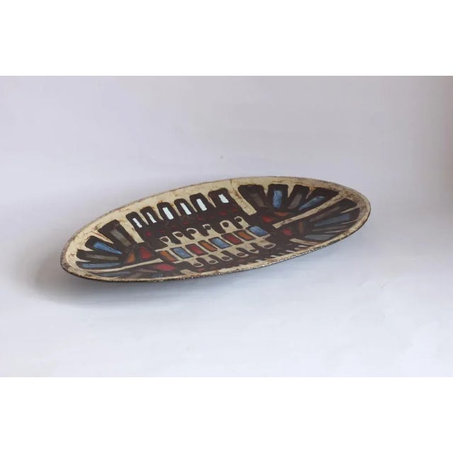 Mid-Century Modern Brutalist Ceramic Centerpiece Plate by Perignem, Belgium, 1960s For Sale - Image 3 of 12