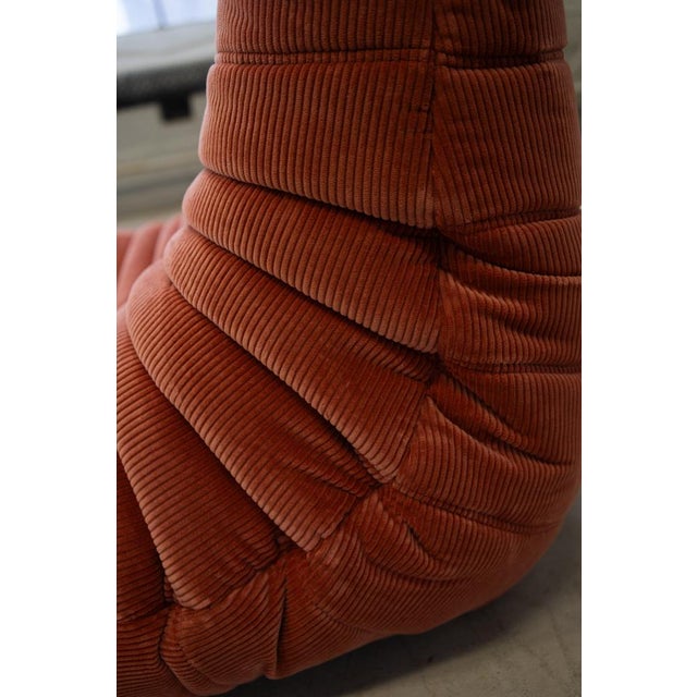 Togo Lounge Chair in Coral Corduroy by Michel Ducaroy for Ligne Roset For Sale - Image 12 of 16