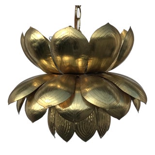 Feldman Brass Lotus Chandelier For Sale
