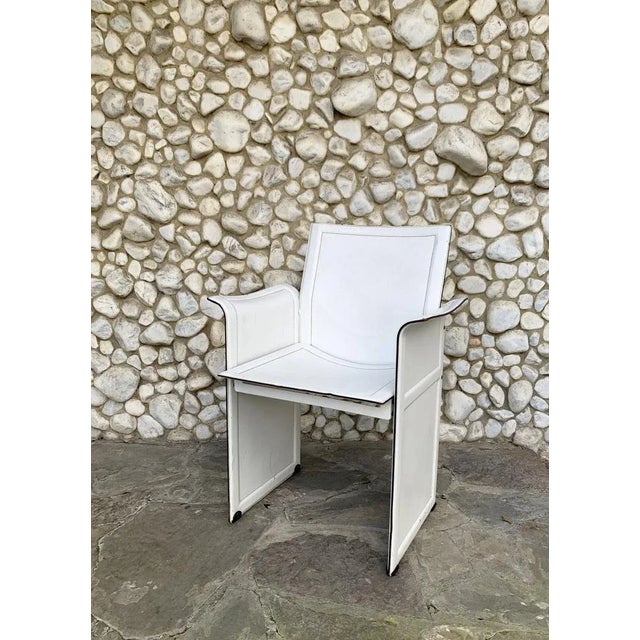 Italian White Leather Armchair by Tito Agnoli for Matteo Grassi, 1970s For Sale - Image 17 of 18