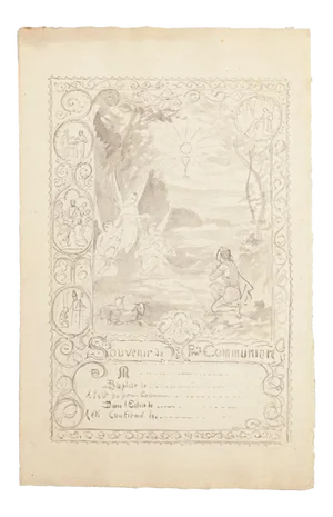 Life of Jesus - Collection of 3 Ink and Watercolor Drawings - 20th Century 20th Century