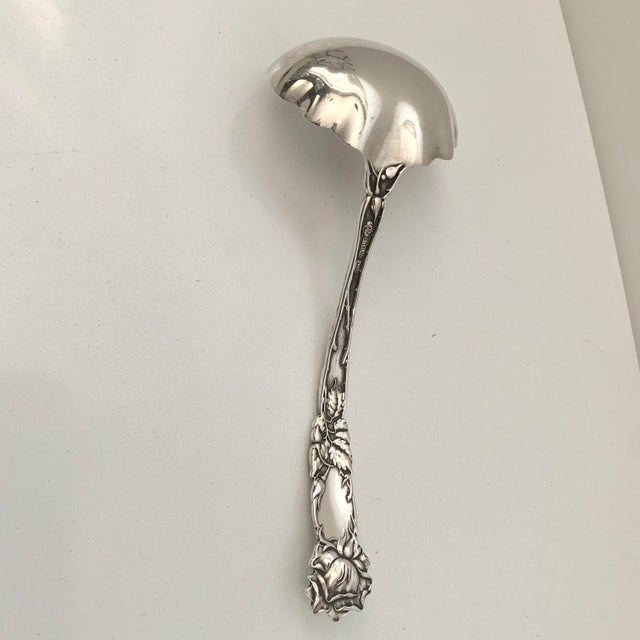 Art Nouveau 1930s Art Nouveau " Bridal Rose" American Sterling Sauce Spoon For Sale - Image 3 of 5