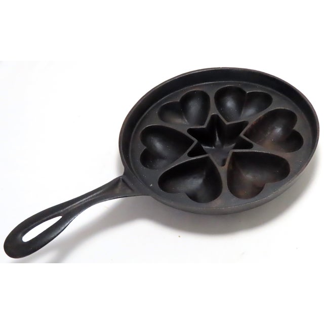 Vintage Cast Iron Hearts & Star Muffin Baking Pan Chairish