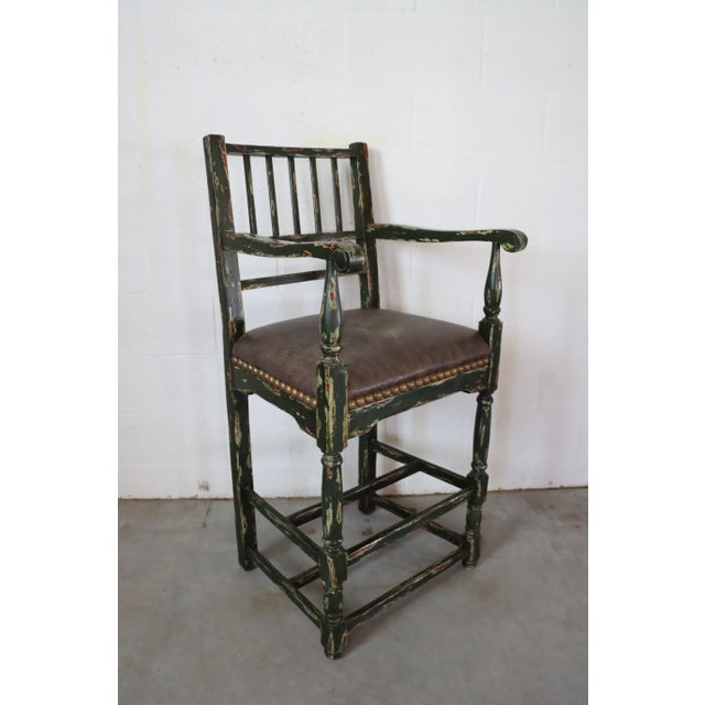 Distressed Rustic Bar Stool For Sale - Image 11 of 11