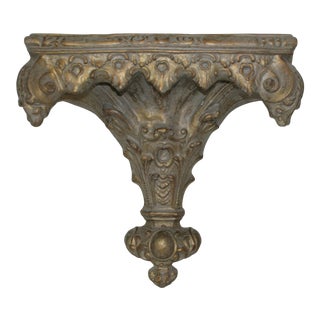 Vintage Rococo Gold Tone Wall Shelf For Sale