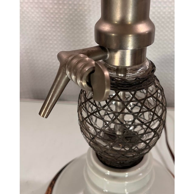 Wood Vintage Frederick Cooper Seltzer Bottle Table Lamp For Sale - Image 7 of 11