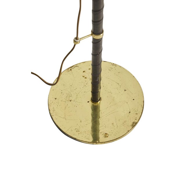 1950s Height-Adjustable Floor Lamp in Brass and Leather from Möllers Armatur, 1950s For Sale - Image 5 of 7