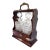 Antique Late 1800s English Oak Two Decanter Tantalus with Key - 4 pcs For Sale