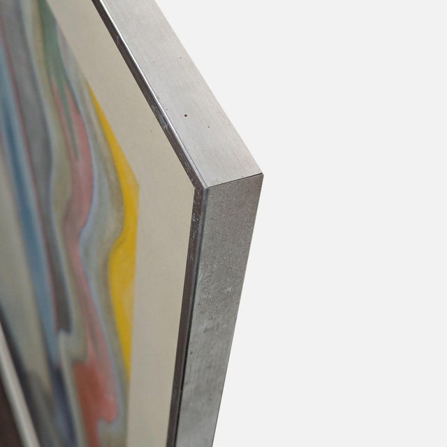 Abstract “Butterfly” Watercolor Painting by Mary Gizdich, 1976 - Framed Original Art For Sale - Image 4 of 5