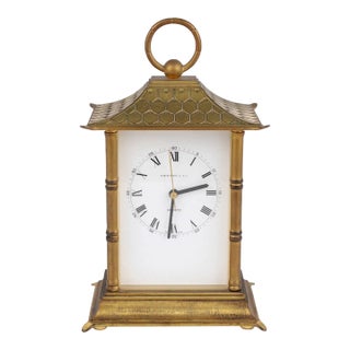 Brass Tiffany & Co. Carriage Pagoda Form Carriage Clock For Sale